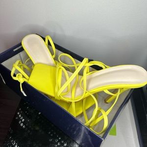 Cute neon lace up heels